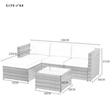 thumbnail of Merax polyrotan loungebankset, lounge tuinmeubelen, bankstel met zit- en rugkussens, loungetafel, grijs