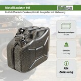 thumbnail of 3x Metallkanister Snakeoptik 10 Liter inkl. Ausgießer + Halter Benzinkanister Dieselkanister