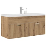 thumbnail of Helloshop26 - Moderner wandmontierter Badezimmerschrank 100 x 38,5 x 46 cm klare Linien praktisch Eichenholzkonstruktion 02_0056320