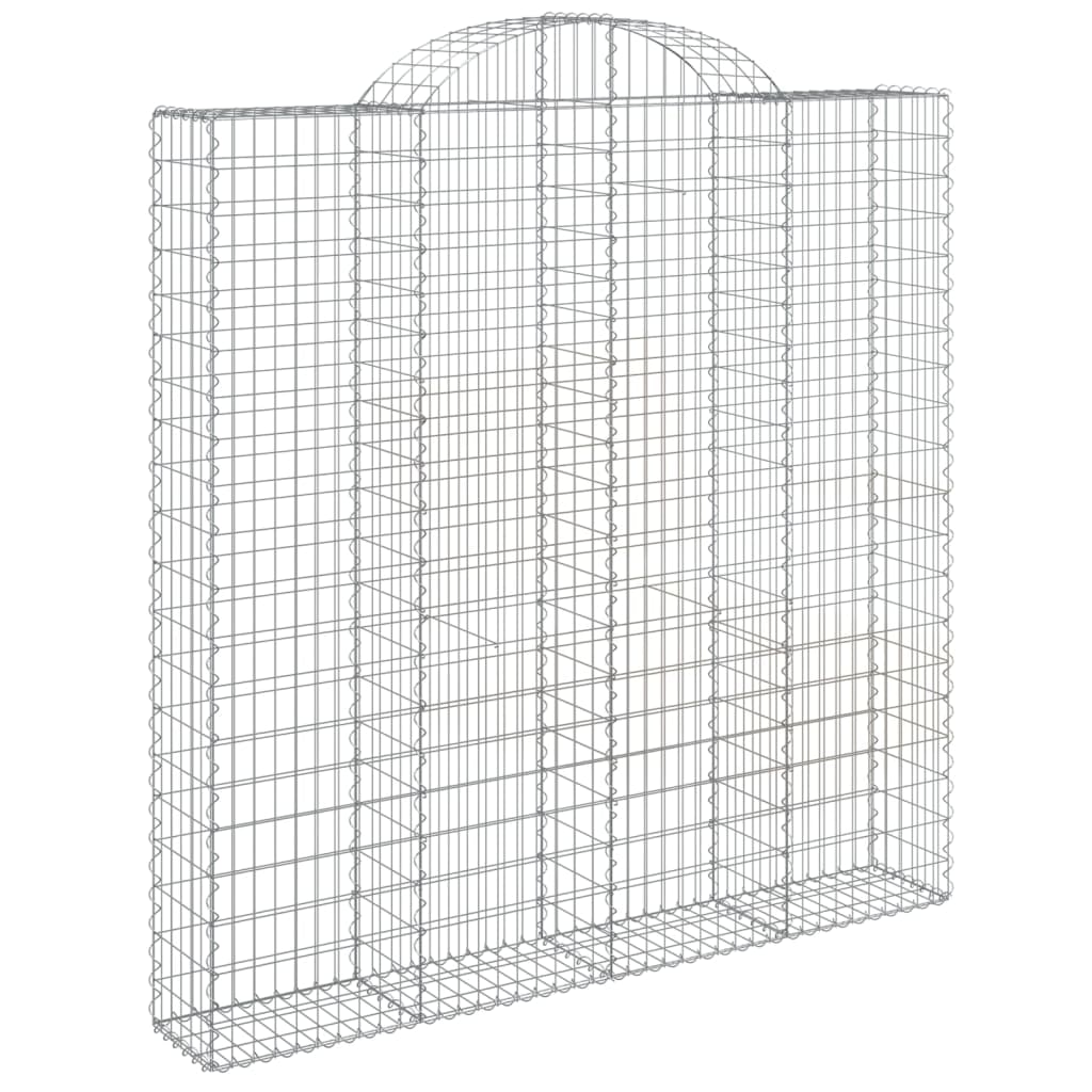 vidaXL Gabione mit Hochbogen 200x30x200/220 cm Verzinktes Eisen