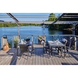 thumbnail of METRO Professional Sedia da bistrot Barbados, alluminio / polyrattan, 46 x 59 x 86 cm, impilabile, senza braccioli, nera