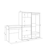 thumbnail of Flurkonsole, Flur-Eingangsmöbel, 190x35x145 cm, Mit Schublade, Schuhschrank, Offener Schrank, Moderner Stil, Zementgrau - 478_4