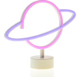 thumbnail of LED NEON Licht Planet Saturn Neonlicht Schild Leuchtfigur Batterie USB pink blau