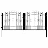 thumbnail of vidaXL Zauntor mit Speerspitze Schwarz 305 x 125 cm Pulverbeschichteter Stahl