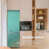 thumbnail of EVVO Frigorífico combi F55 Retro Verde Aquamarina, refrigerador 216 litros, congelador 84 litros, diseño vintage