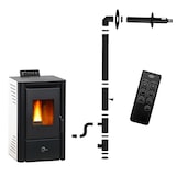 thumbnail of Poêle à granulés étanche Anita 9,4 kW Blanc Sannover + Kit d’installation Complet