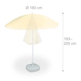 thumbnail of Relaxdays Sonnenschirm, Ø 180 cm, höhenverstellbar, kippbar, Balkonschirm rund, Polyester, Stahl, Strandschirm, hellgelb