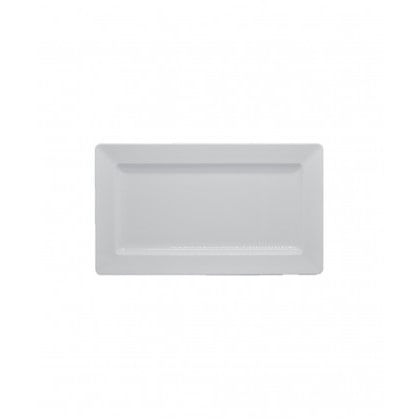 Witte melamine dienblad 56,2 x 32,5 x 5,7 cm (hoogte) met rand