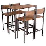 thumbnail of Set Table de bar et 4 tabourets modèle VENICE en noyer brun style moderne par Yelloo