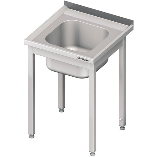 Spültisch ohne Grundboden, mit einem Becken, mit Aufkantung, verschweißt : 900x700x850 mm links