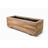 thumbnail of Jardinera rectangular de madera de pino tratada exterior 80x30x30 cm marrón 45 L