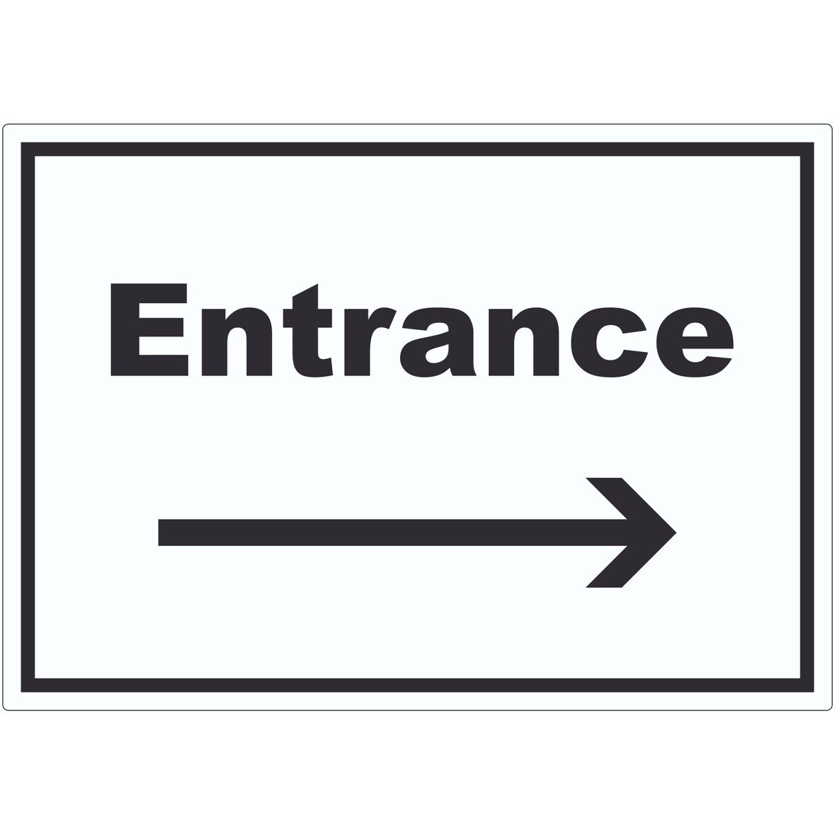 Entrance Aufkleber mit Text und Richtungspfeil rechts waagerecht A5 (148x210mm)