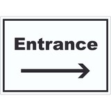 thumbnail of Entrance Aufkleber mit Text und Richtungspfeil rechts waagerecht A5 (148x210mm)
