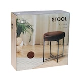 thumbnail of WellHome - Sgabello in compensato con tessuto marrone scuro - 36x36x40cm