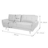 thumbnail of 3er-Sofa HWC-J19, Couch Klappsofa Lounge-Sofa, Schlaffunktion 203cm ~ Stoff/Textil anthrazit