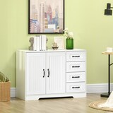 thumbnail of Sideboard MDF Weiß 105x40x76 cm mit 4 Schubladen, verstellbarem Einlegeboden und Kippschutz
