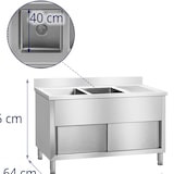 thumbnail of Royal Catering - Dubbele Spoeltafel - 140 x 60 cm