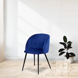 thumbnail of Pack de 2 sillas de comedor estilo Vintage color Azul Índigo. Modelo Keren