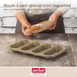 thumbnail of Moule à pain perforé 4 mini baguettes Zenker Mojave Gold