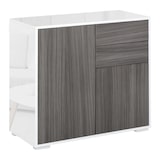 thumbnail of HOMCOM Aparador de Cocina con 2 Puertas 2 Cajones Marco de Blanco Brillante Estante Ajustable Apertura a Presión Armario de Almacenamiento 79x36x74 cm