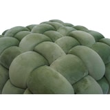 thumbnail of Hocker HWC-Q48, Sitzhocker Ottomane Polsterhocker Knoten-Pouf, Samt (220g/m²) 39cm ~ grün