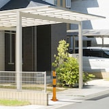 thumbnail of Relaxdays Absperrpfosten, klappbar, Stahl, Parkplatz Absperrung, H: 65 cm, abschließbar, eckiger Parkpfosten, weiß/rot