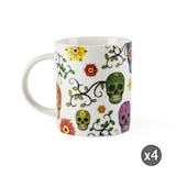 thumbnail of Excelsa set 4 mug Calavera porcellana 11,5x8x9 cm multicolor