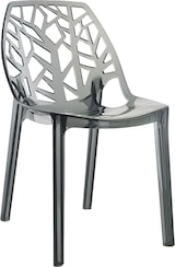 thumbnail of Set aus 2 Stühlen aus Polycarbonat, ergonomische Sitzfläche, stapelbar, modernes Design für Küche, Esszimmer, Bar, Restaurant – Zelda – Rauchgrau