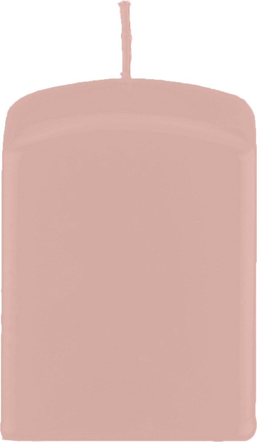 Quader Kerzen, Block Kerzen, quadratische Kerzen Taupe Rosa 8 x Ø 6/6 cm, 4 Stück