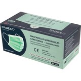 thumbnail of Caja 50 mascarillas quirúrgicas IIR con gomas verde