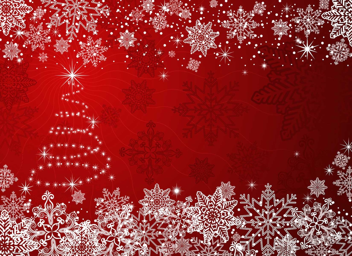 Tischsets | Platzsets - Weihnachten - Weihnachtsbaum mit Schneekristallen - 12 Stück aus Premium Papier – Die Tischdekoration für die Weihnachtszeit