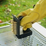 thumbnail of Tarrington House Barbecue reinigingsborstel 3-in-1, kunststof/koperdraad/roestvrij staal, 10 x 12 cm, zwart