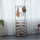 thumbnail of DASCK Movel Recibidor Cabideiro com Sapateira 5 Prateleiras | 60 x 26 x 173 cm | Preto