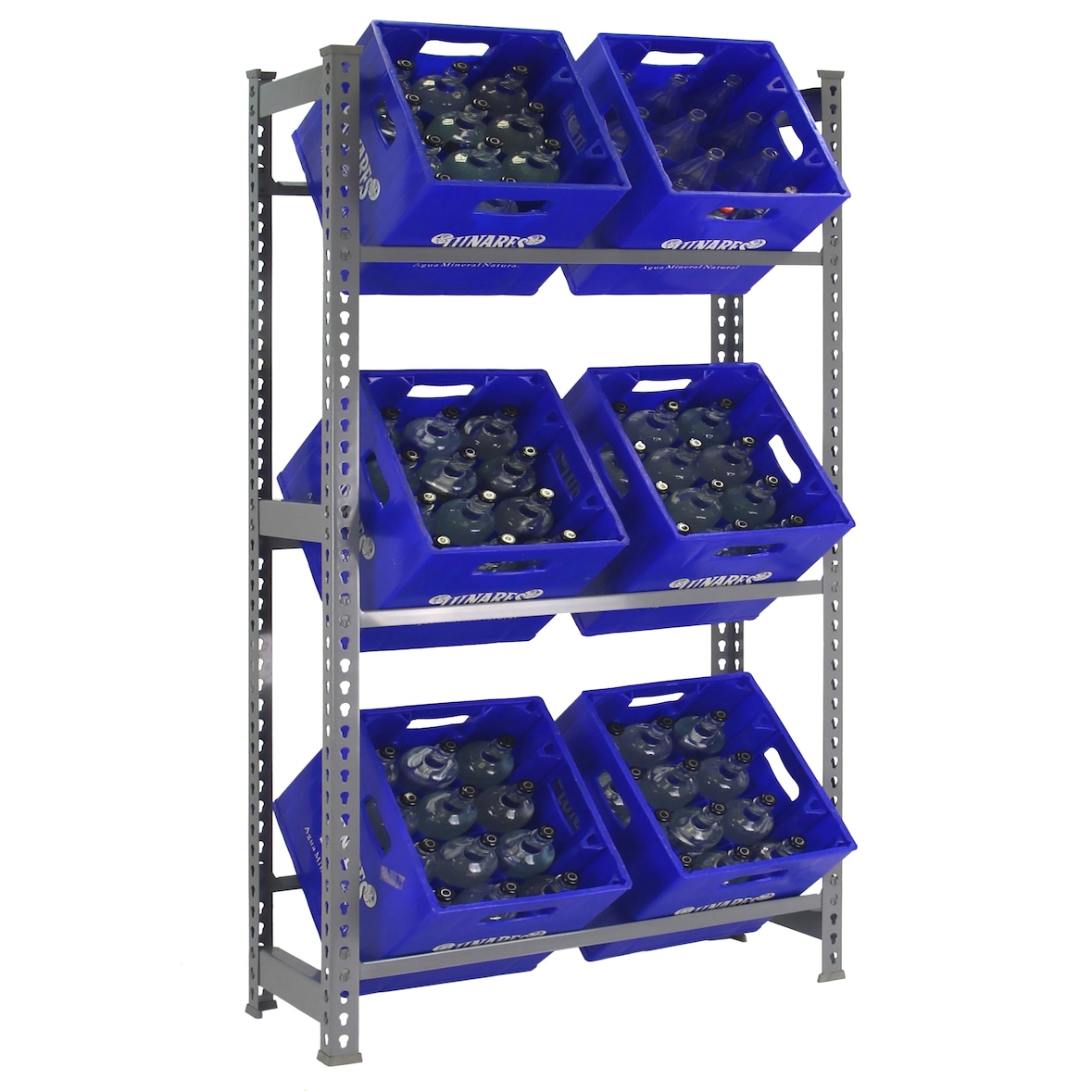 SimonRack Getränkekistenregal 6 Kisten, 1800x800x300 mm, Kistenregal, Grau - Simonbottle