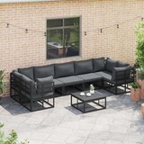 thumbnail of vidaXL Gartensofa-set mit Kissen 7 pcs Schwarz Aluminium