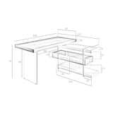 thumbnail of Angel Cerdá Escritorio oficina blanco y cristal 3002C 140 x 127 x 75