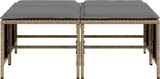 thumbnail of vidaXL Gartenhocker mit Kissen 4 Stk., Sitzhocker mit Stahlrahmen, Fußhocker für Garten Terrasse, Hocker Gartenmöbel, Beige Poly Rattan
