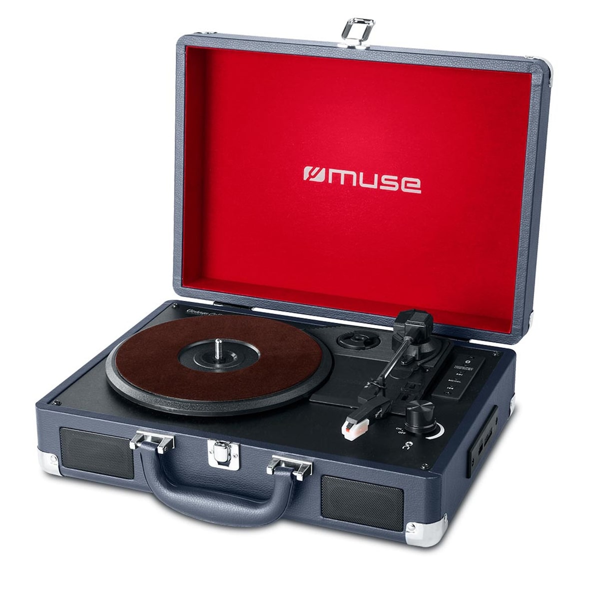 Platine vinyle stéréo 33/45/78 tours avec enceintes intégrées - USB/SD/AUX - Prise casque MT-103DB-MATCH