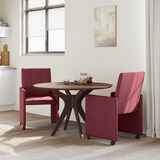 thumbnail of vidaXL Esszimmerstühle mit Rollen 2 pcs Weinrot 58 x 65 x 94 cm Stoff