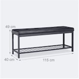 thumbnail of Helloshop26 - Banc banquette range chaussures ouvert  synthétique support grillage métal 115 cm noir 13_0000367_2
