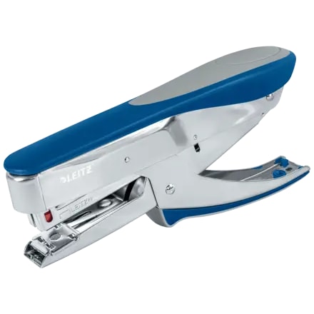 Leitz, Pince-agrafeuse, Boîtier Métallique Ergonomique Avec Softgrip, Bleu, Boîte, 55480033