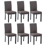 thumbnail of Lot de 6 Chaises de salle à manger Ina Tissu avec pieds en Bois Gris foncé/Noir