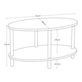 thumbnail of Helloshop26 - Ovaler Beistelltisch mit Konsole 43 x 70 x 44 cm Naturgrau 03_0010827
