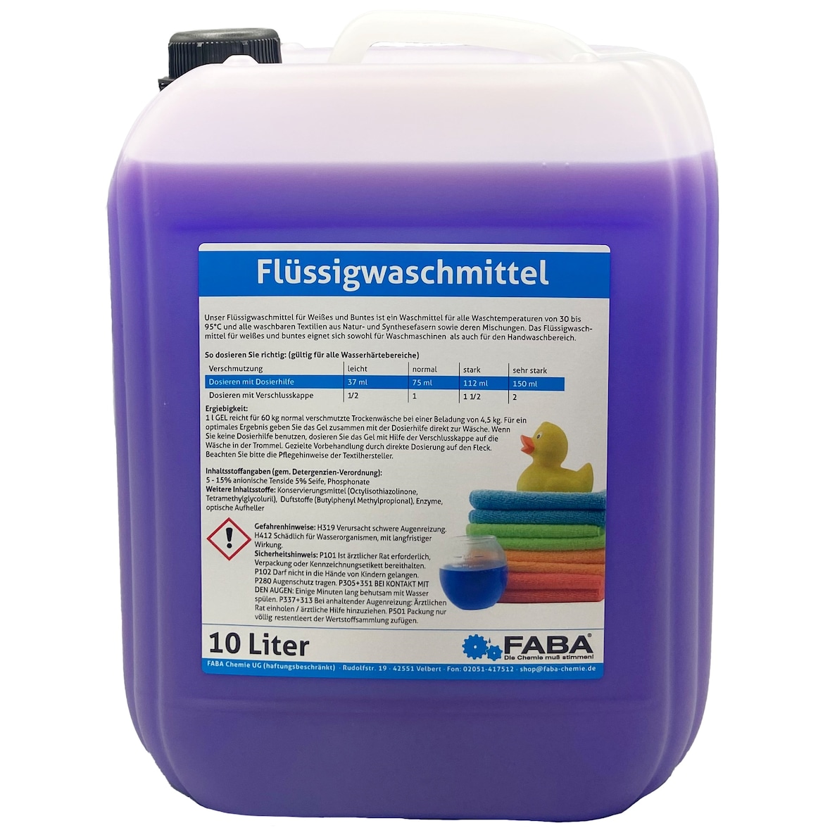 10 L Flüssigwaschmittel  Konzentrat LILA Universal Color inkl. Auslaufhilfe