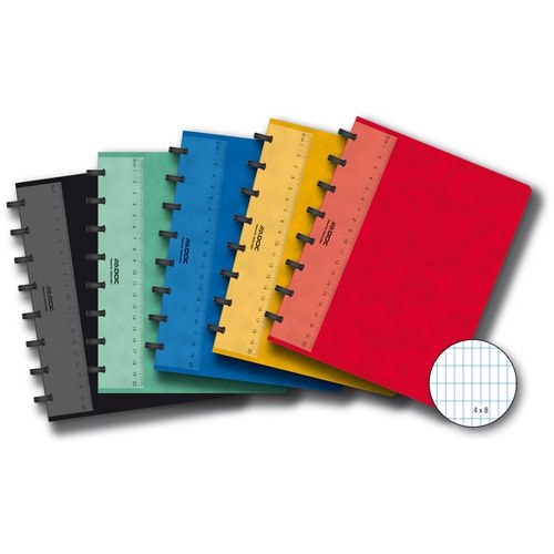 Adoc Classic Notizbuch DIN A5 Kariert Spiralbindung Pappe Farbig sortiert 144 Seiten