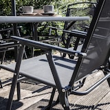 thumbnail of Salon de jardin table et 6 chaises pliantes avec parasol central
