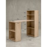 thumbnail of Schreibtisch WL5.693 mit Regal 120 x 120 x 53 cm Sonoma Holz Modern, Schreibtischregal Ablagefächer PC Tisch, Computertisch mit Ablage, Design Tisch