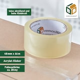 thumbnail of 36 x Klebeband (4,8 cm x 66 m) transparent Packband Paketband Kleberolle leise abrollend klebstark BB-Verpackungen PP28