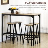 thumbnail of Bartisch Set 110x50x90 cm mit 4 Barhockern Industrystil Braun+Schwarz, platzsparend mit Fußstütze, Metallgestell und MDF Tischplatte