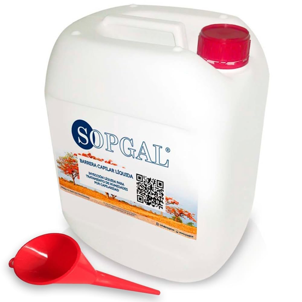 Inyección Líquida para Humedades por Capilaridad (5l + 5 CÁNULAS) - Frena las humedades por capilaridad ascendente en paredes y muros